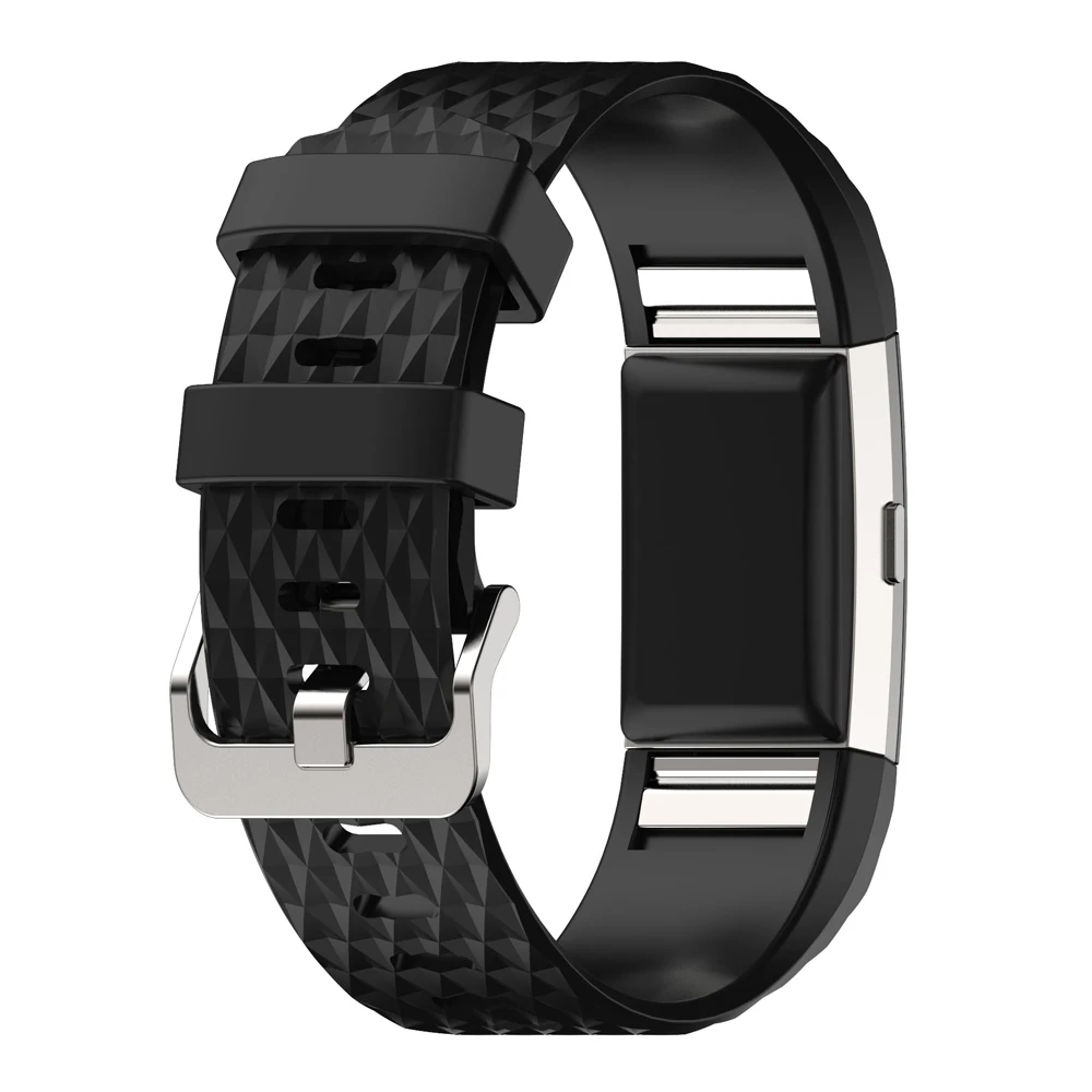 Ремешок силиконовый для часов Fitbit Charge 2 Цветной 3D сменный спортивный браслет
