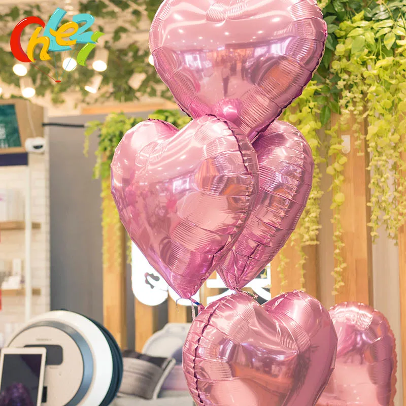 50 шт./лот 18 дюймов формой сердца Воздушные шары надувные шарики с фольгой Love