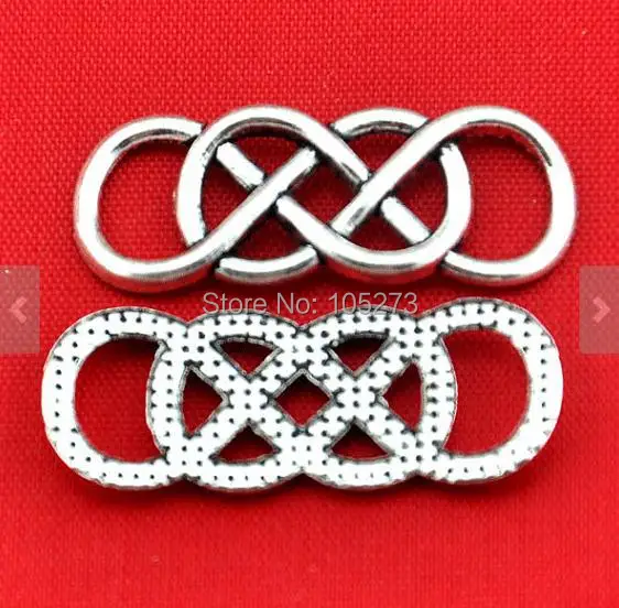 Соединитель для браслета с двойным символом бесконечности 20 шт. | Фурнитура и