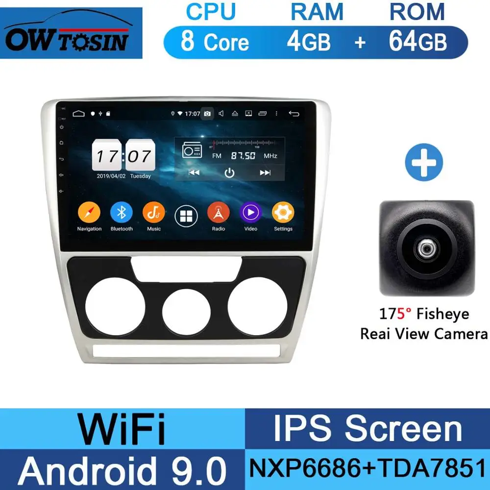64G Fisheye Camera 10," ips 8 ядерный 4G+ 64G Android 9,0 автомобильный dvd-плеер для Skoda Octavia A5 2007 2008 2009 2010 2012 2013 gps Радио стерео DSP - Цвет: 64G Fisheye Camera