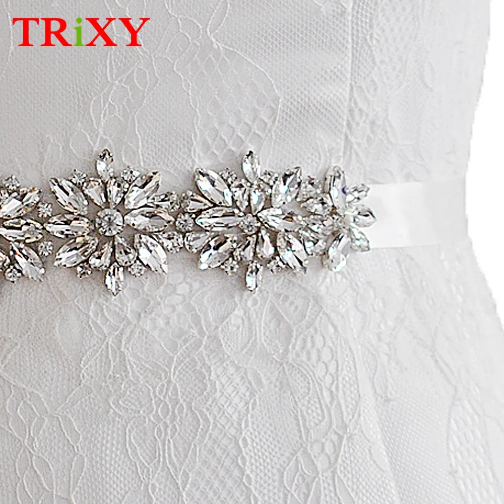 TRiXY S239 Для женщин Роскошные свадебные аксессуары со стразами Свадебные ремни