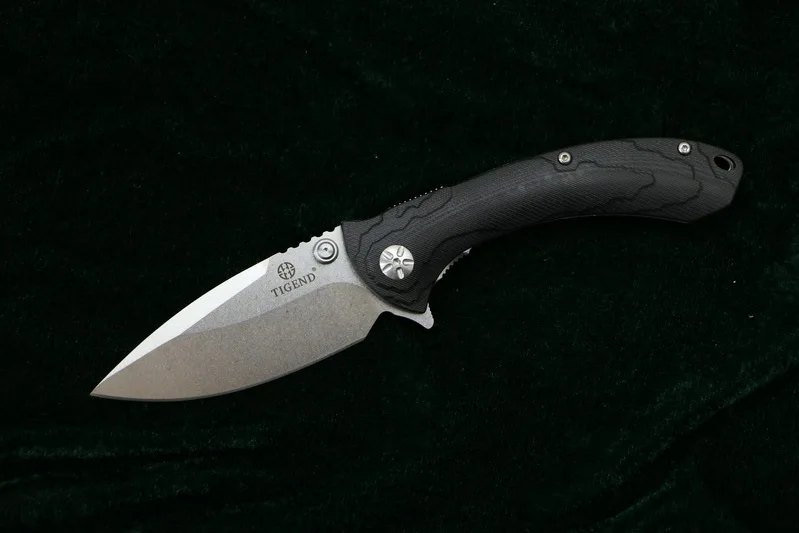 Black stone wash TIGEND CF1814 складной нож 8Cr14Mov лезвие G10+ стальная ручка Кемпинг Охота Открытый выживания карманные Кухонные Ножи edc инструменты - Цвет: Black stone wash