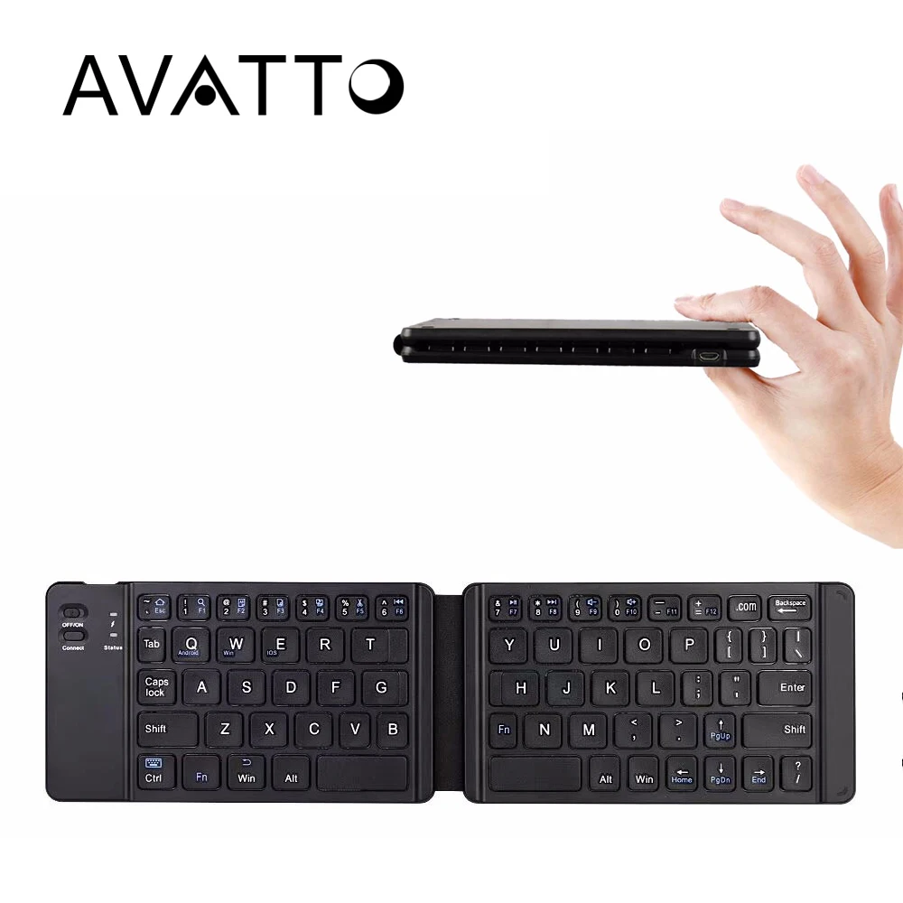 [AVATTO] портативная Bluetooth 3,0 Беспроводная складная клавиатура для IOS Android Windows iPhone iPad Tablet Phone
