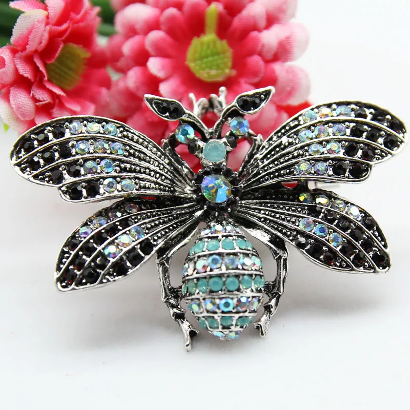 vintage Cute Bee Fly Insect Brooches Women Kids Girls Clothes Accessories Gold-color Animal Brooch Jewelry Party Gifts broche | Украшения и