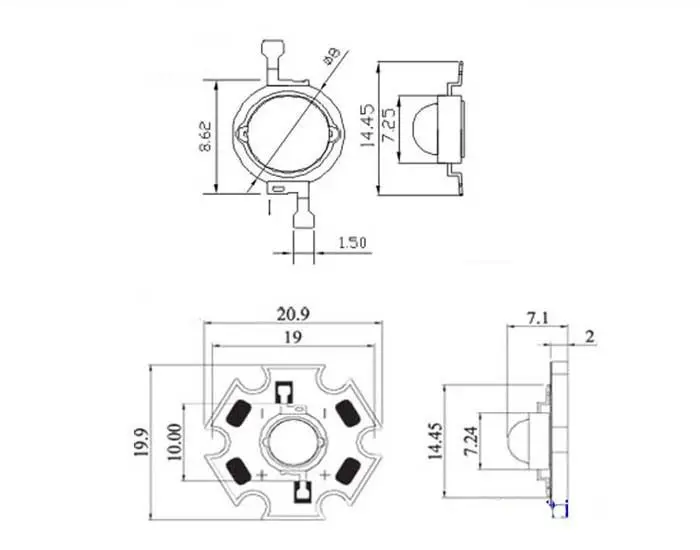 Бесплатная доставка! 3 Вт инфракрасный ИК 730NM 740nm высокая мощность светодиодный