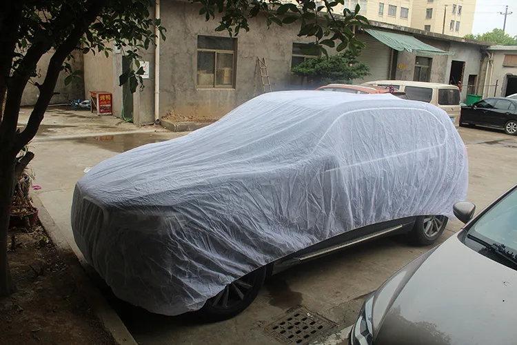 Универсальные полностью автомобильные чехлы складной свет водонепроницаемый пылезащитный солнцезащитный навес от солнца одноразовые пластиковые автомобильные уличные защитные крышки