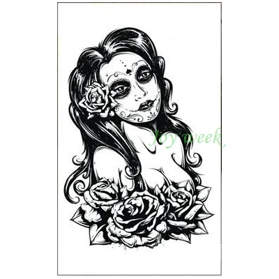 Водонепроницаемая Временная тату-наклейка Amy Winehouse временная татуировка сексуальная девушка флэш-тату на плечо запястье живот для мужчин и женщин - Цвет: Темно-синий