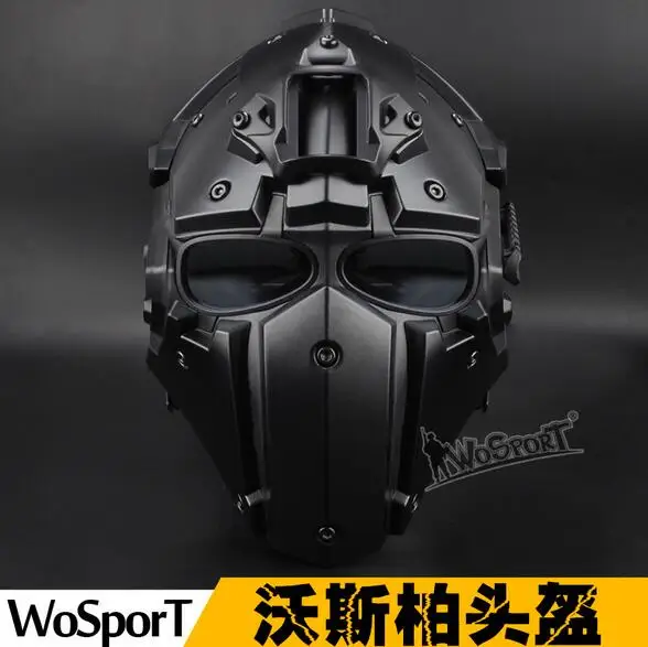 WoSporT Тактический обсидиан зеленый GOBL шлем Терминатора ma sk очки для охоты Пейнтбол