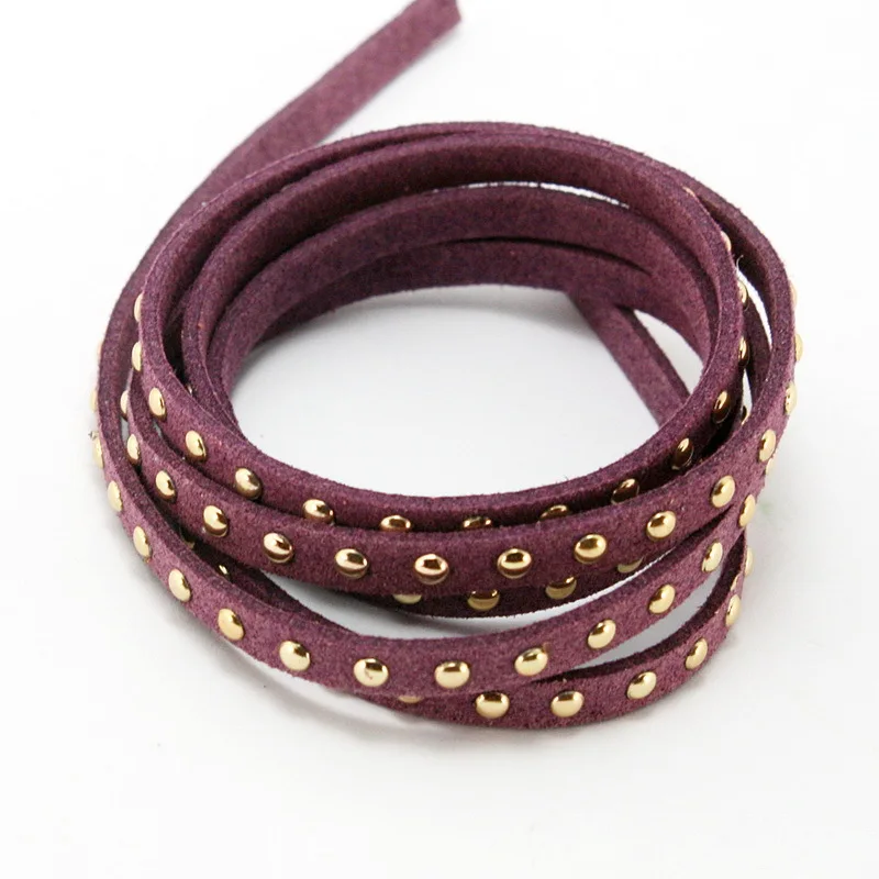 Бархатный Повседневный шнур 5 мм из искусственной замши с золотой шпилькой