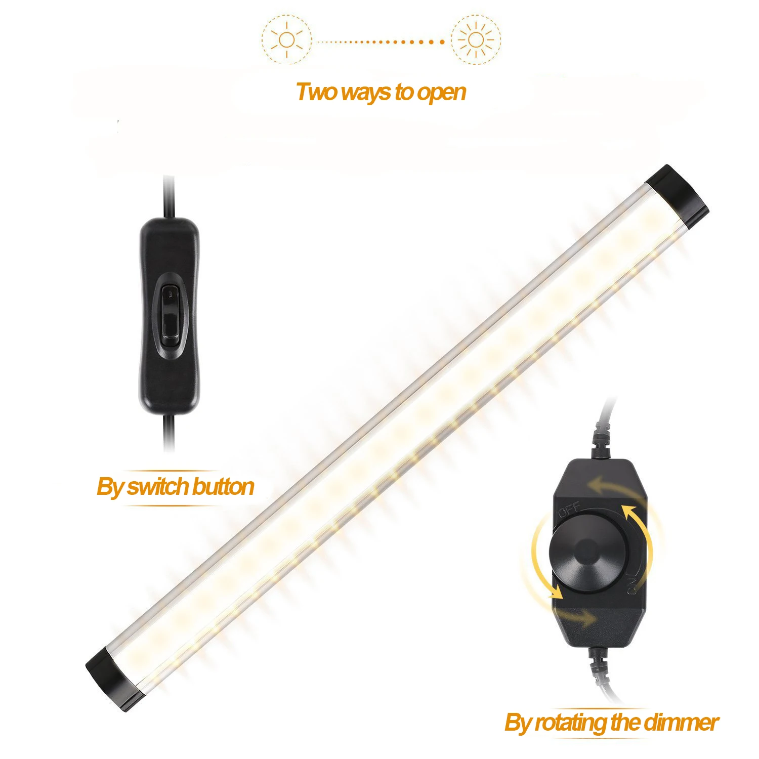 3500K Rotary Dimmer Светодиодные полосы света датчик света шкаф ультра-тонкий Romote затемнение ручной подметания полосы света витрина светильник 3 бара для кухни - Испускаемый цвет: 3500K Rotary Dimmer