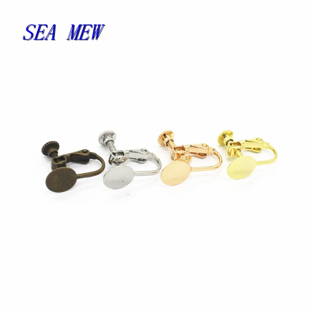 Серьги клипсы с плоским основанием 14 х17 мм 20 шт. 5 цветов|base setting|base earringsear clip base |