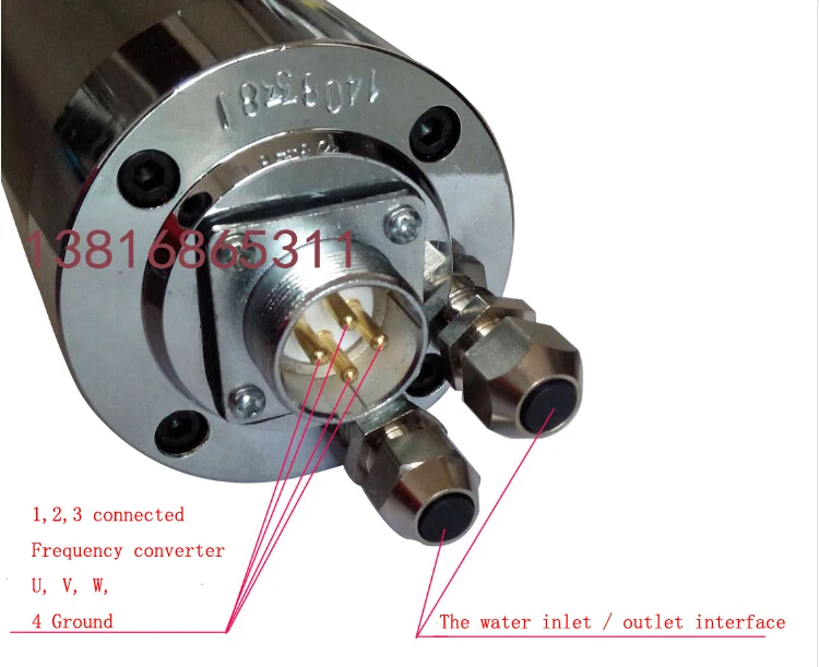 Двигатель шпинделя гравировального станка шпиндель с водяным охлаждением
