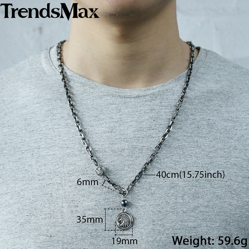Цепочка мужская с подвеской в виде льва из нержавеющей стали|fashion jewelry|jewelry