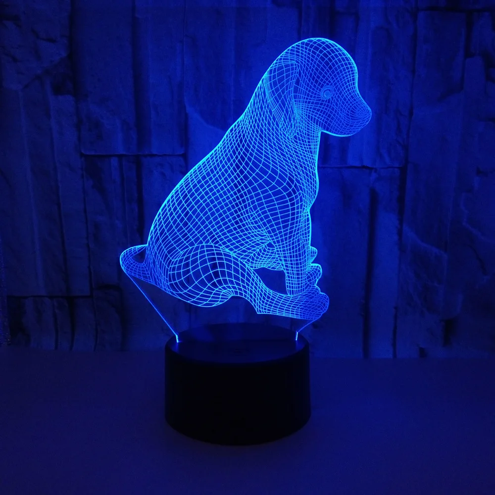 3d ночник с животными собаками цветной сенсорный светодиодный светильник подарок