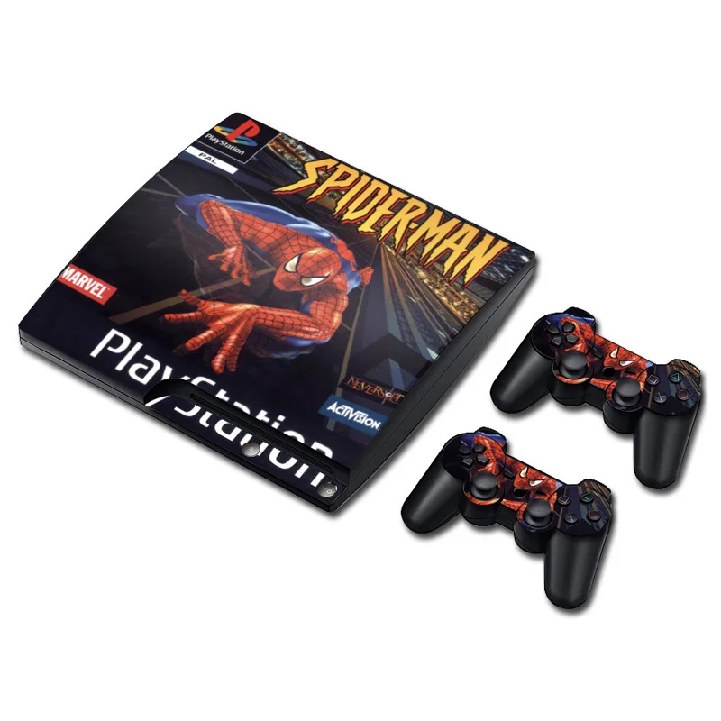 Высокое качество "Человек-паук" декоративные настольные лампы для sony playstation3 тонкий кожи Стикеры покрытие всего тела видео игры для PS3 тонкий - Цвет: TN-PS3SLIM-0373