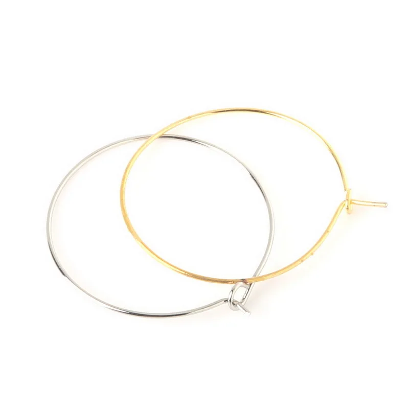 100 шт. 30 мм посеребренные/позолоченные проволочные кольца круглые петли серьги