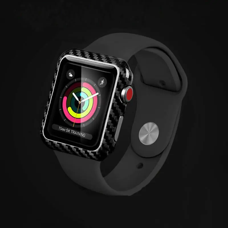Для Apple Watch чехол из углеродного волокна серии 4 3 44 мм 42 мм 38 мм Роскошный ультра тонкий подлинный чехол из углеродного волокна для iWatch