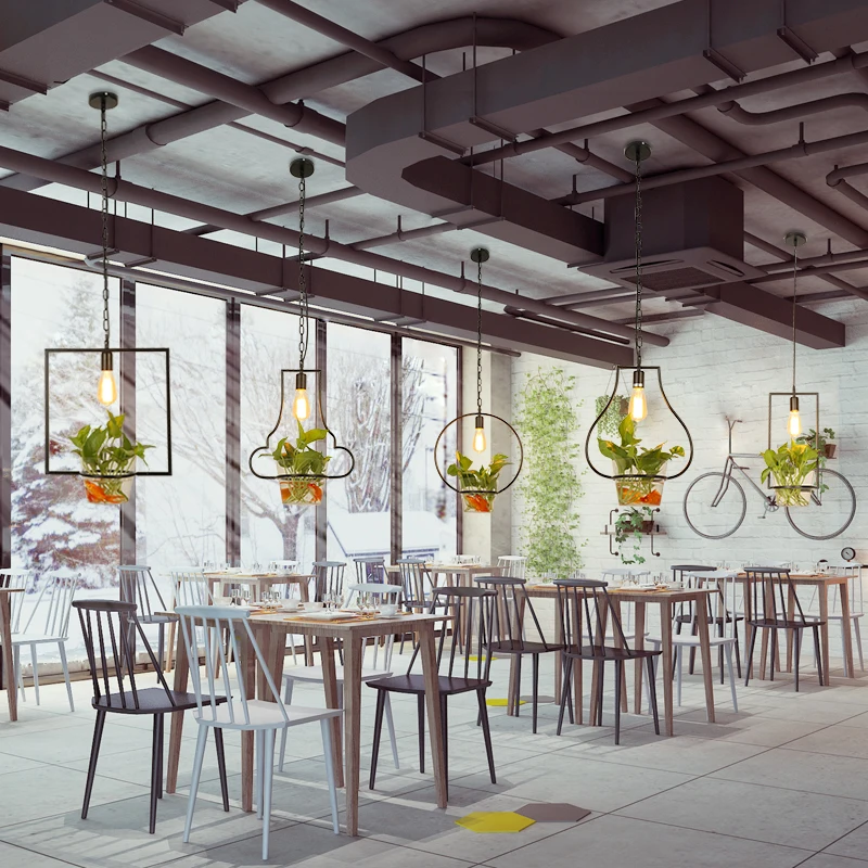 Пасторальный Стекло цветочный горшок железа Книги по искусству растений в