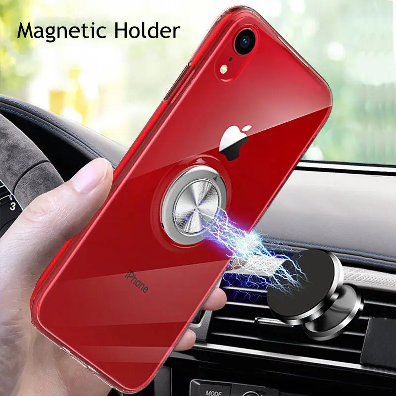 Чехол подставка с кольцом держателем на палец для iphone 6 s plus XS X 10 магнитный чехол 7 8