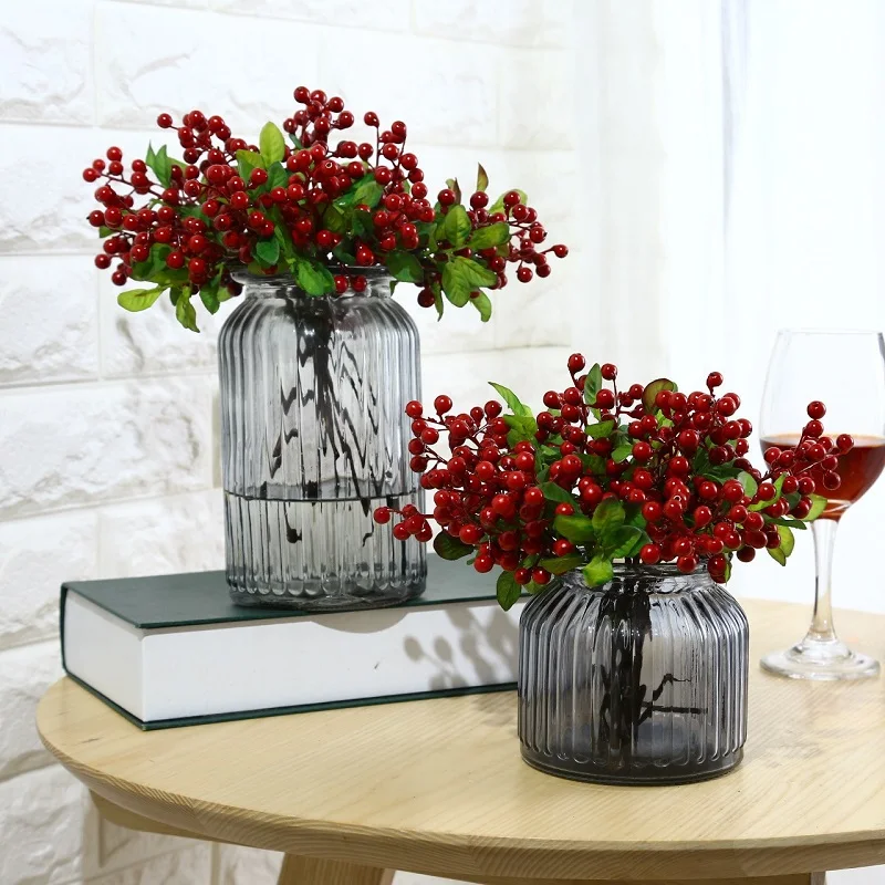 25cm Artificial Flowers Berries Simulation Mini Cherry Blueberry Real Touch Fruits Floral Wedding Home Decoration Fake Plants | Дом и сад