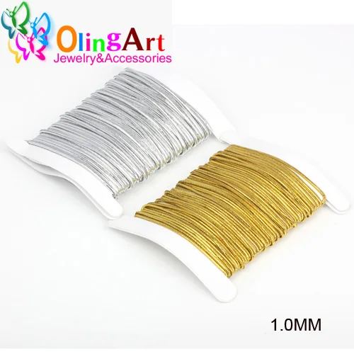 OlingArt 2 м/6 м 1,0 мм/1,5 мм/2,0 мм золото/серебро нить цвет нейлон Эластичный Шнур Веревки линия провода DIY ювелирных изделий браслет - Цвет: JYTLX010 mix 6M