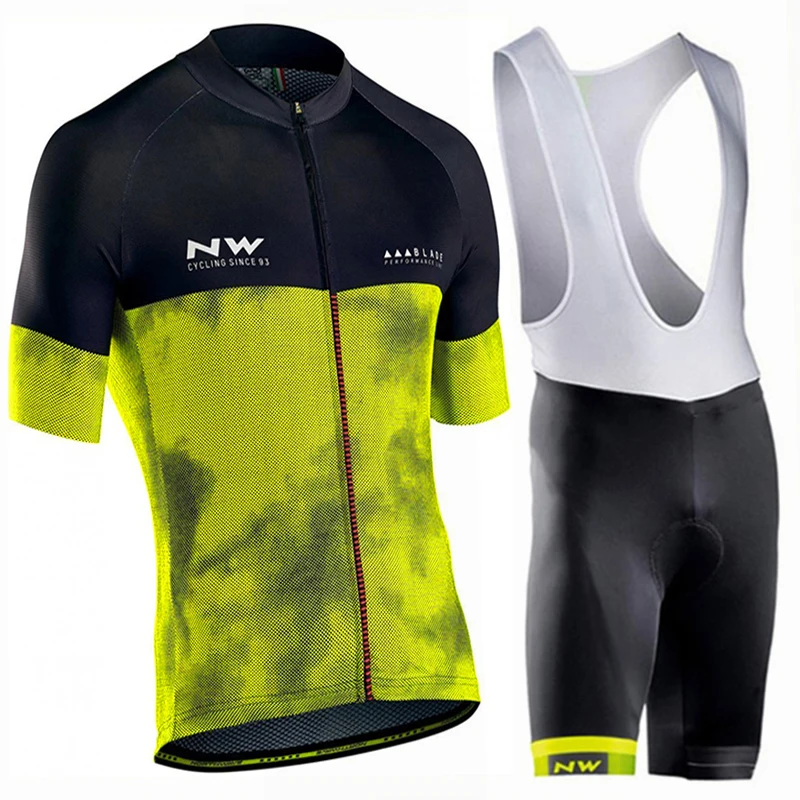 Bib Cycling Set Велоспорт Джерси комплект Лето Мужчины Велоспорт Набор гоночный велосипед одежда Костюм дышащий горный велосипед одежда спортивная одежда - Цвет: Bib Cycling Set