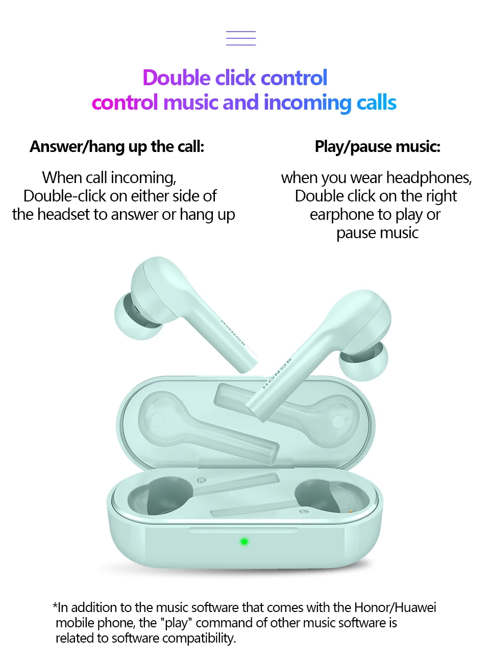huawei Honor FlyPods Lite, молодежная версия, беспроводные наушники, Bluetooth 4,2, водонепроницаемые с микрофоном, Hi-Fi, сенсорные беспроводные наушники