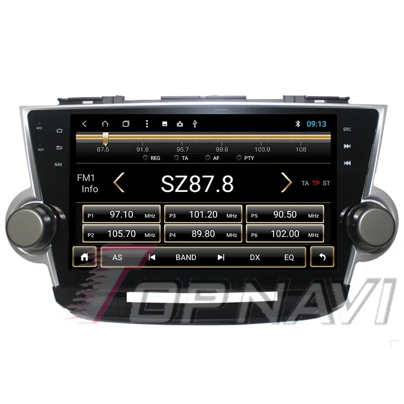 1 din Авторадио 10,1 дюймов Android 8,1 для Toyota Highlander 2008 2009 2010 2011 2012 2013 Автомобильный gps мультимедийный стерео без DVD