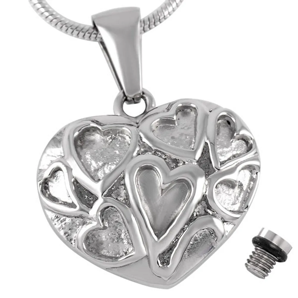 MJD8110 memorial jewelry High Polish Urn Pendant Stainless Ash Jewelry Always In My Heart Cremation Wholesale Necklace | Украшения и