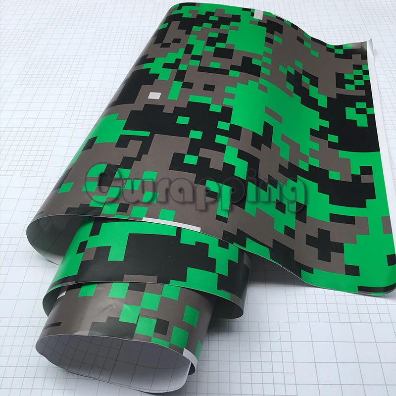 Зеленая Черная Цифровая Военная камуфляжная пленка с воздушно пузырьковой