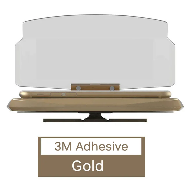 Gold color Многофункциональный складной ветрозащитный экран проектор Hud Дисплей на голову Автомобильный держатель для телефона Подставка зеркало GPS навигация Поддержка кронштейн - Цвет: Gold color