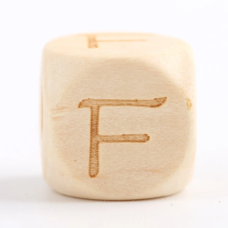 Letter F Mamihome деревянные английские буквы бусины 100 шт 12 мм DIY цепочка для прорезывания зубов пустышки цепи Bpa бесплатно грызуны деревянные пустые детские товары - Цвет: Letter F
