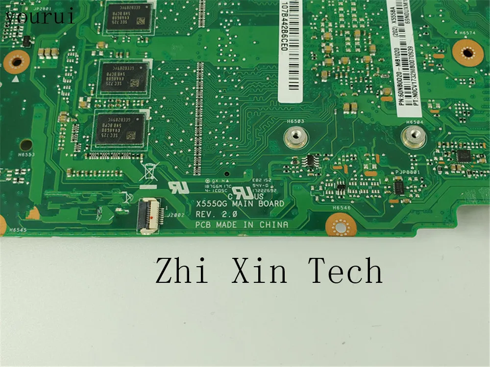 Yourui для ASUS X555QG Материнская плата ноутбука X555BA REV 2 0 материнская A9-9410u Процессор 4 Гб