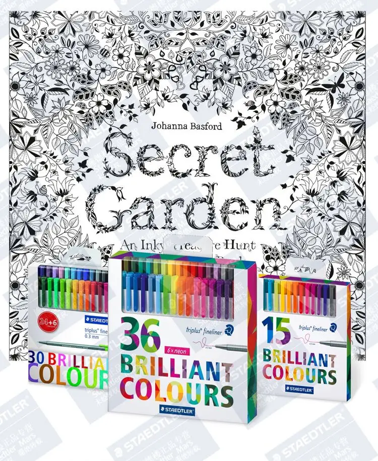 Staedtler 334 15 Triplus Fineliner ручки 0,3 мм маркер металлический плакированный наконечник цветная линия ручка игла Ручка гелевая ручка 15 цветов Набор