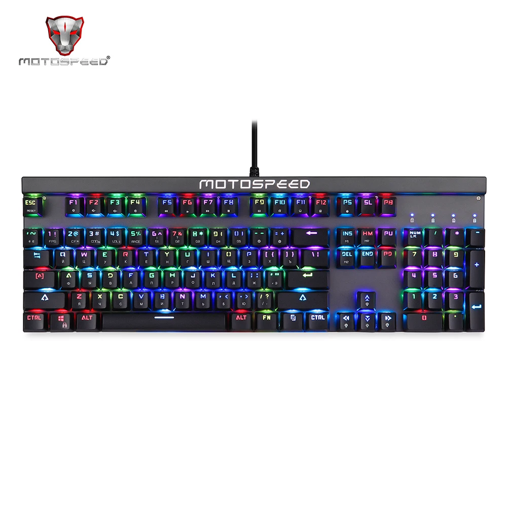 Фото Механическая клавиатура Motospeed CK103 с 104 клавишами USB Проводная игровая RGB
