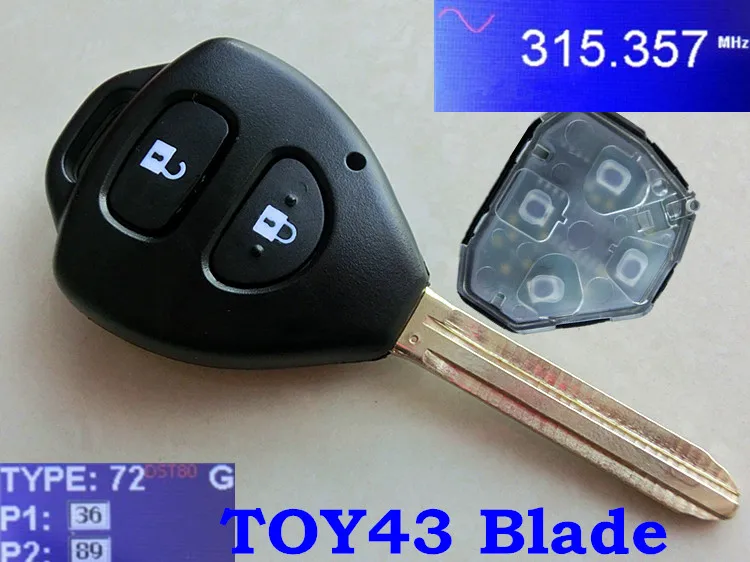 RMLKS дистанционный ключ для Toyota 2006 2010 RAV4 Corolla 315 MHz с 4D67G чипом TOY43 Blade|key for|key for toyotakey key