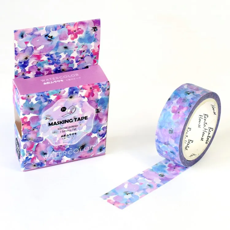 25 красочная лента washi декоративная маскирующая лента для поделок, детских художественных проектов, скрапбукинга, журналов, планировщиков, упаковки подарков - Цвет: Watercolor flower