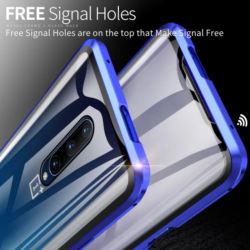Передняя Задняя стеклянная Магнитная Крышка для Oneplus 7 Pro Роскошный чехол