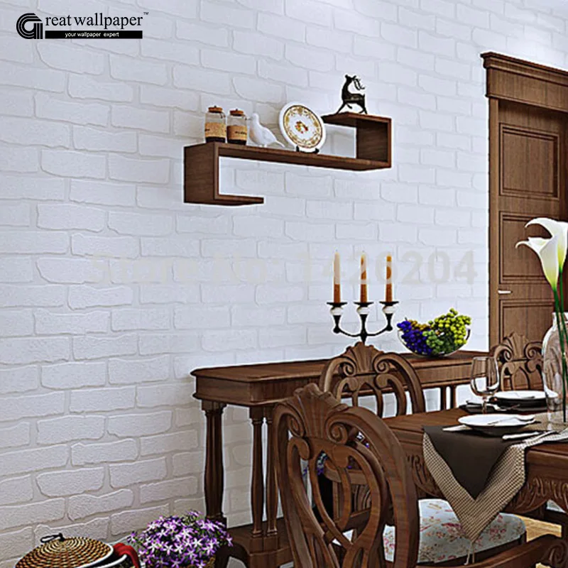 3D ПВХ белый желтый кирпичная стена обоев для гостиной столовой виниловые обои Papel