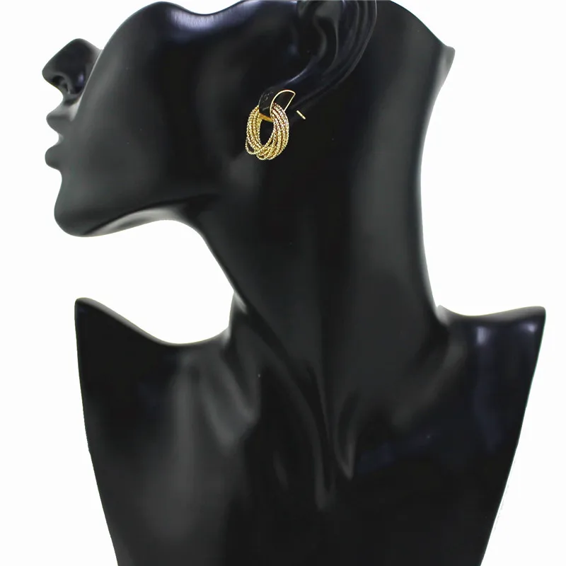 XQ розовый золотистый цвет Круглый ажурный белый капли воды цветок ушной крючок