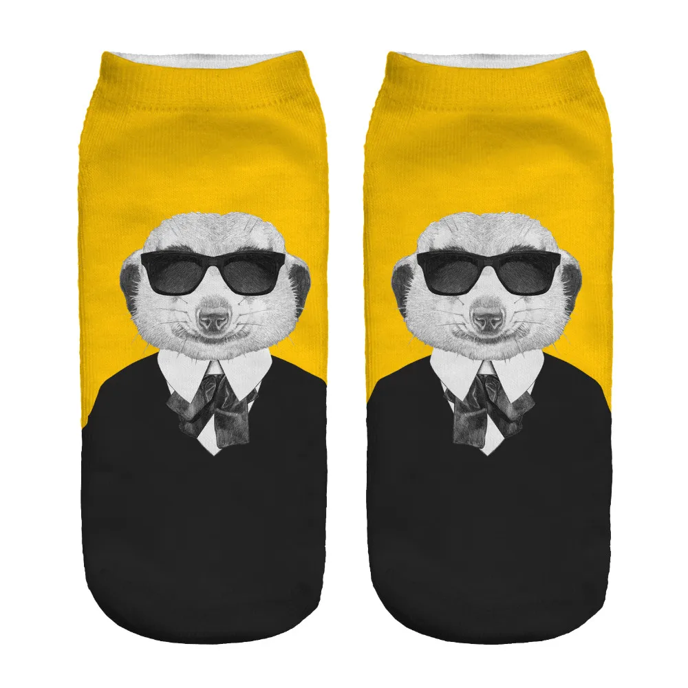 1 пара крутых носков с объемным принтом Meerkat мужские новые милые короткие носки