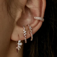sparking bling cz cluster stud earring new top botton ear bar stud fashion jewelry