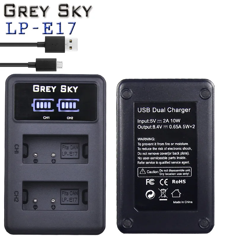1 charger LPE17 LP E17 LP-E17 Батарея+ ЖК-дисплей USB Dual Зарядное устройство для цифровой однообъективной зеркальной камеры Canon EOS 200D M3 M6 750D 760D T6i T6s 800D 8000D поцелуй X8i камеры - Цвет: 1 charger