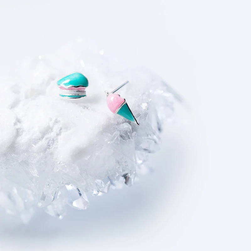 AROCH S925 Серебряные серьги для ногтей женские маленькие ассиметричные Торт