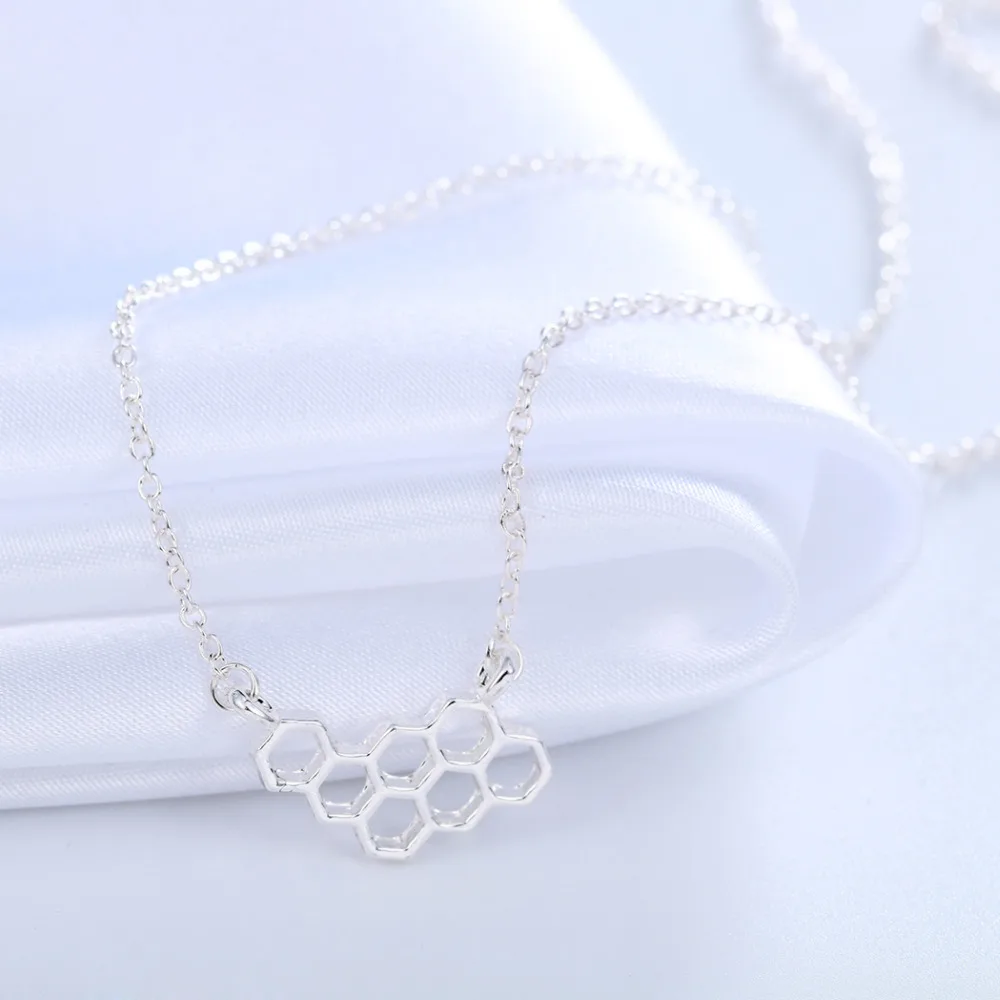 Kinitial 10 шт. золото и серебро пчелиный улей геометрический Цепочки ожерелья милый