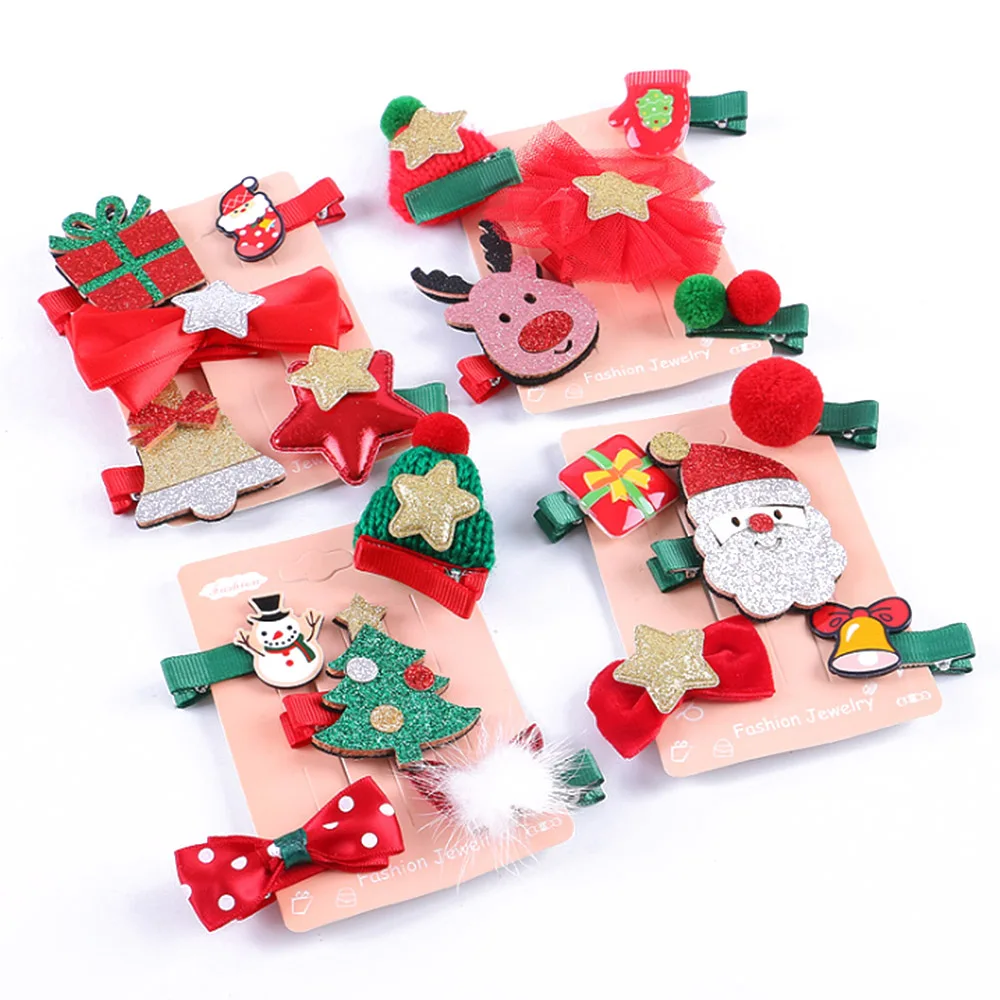 Мода 5 шт./компл. рождественские головные уборы детские заколки для волос