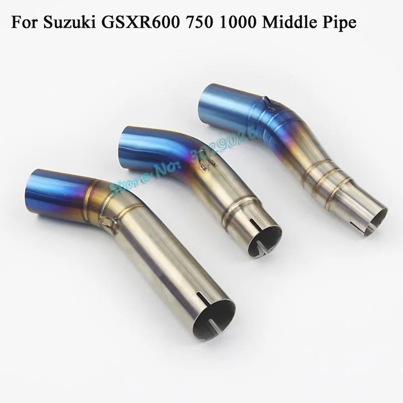 Слипоны для Suzuki K5 K6 K7 K8 K9 GSXR600 GSXR750 GSXR1000 мотоцикл выхлопной глушитель труба изменение средней длинны, без пятки, Соединительная труба
