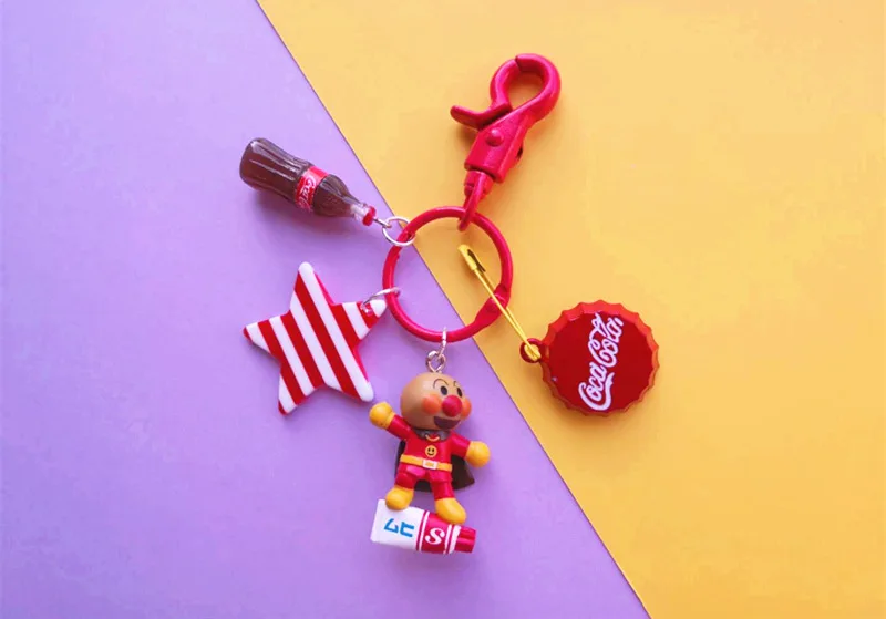 Японский милый мультяшный Супермен Anpanman брелок держатель для ключей женщин