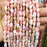 wholesale 3strings of 15 5 natural pink opal beads 6 8mm nugget stone loose chip beads for jewelry making