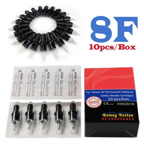 

Solong 10pcs Tattoo Needles Professional 10PCS Disposable Permanent Makeup Tattoo Needle Cartridge 4F 5F 6F 7F 8F 9F 11F 13F 15F